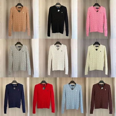 Cable-knit cardigans in camel, black, pink, cream, red and blue